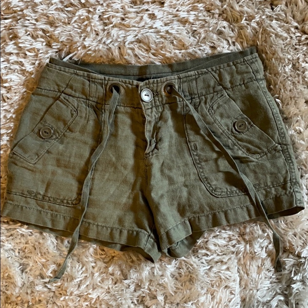 Sanctuary Linen Green Shorts